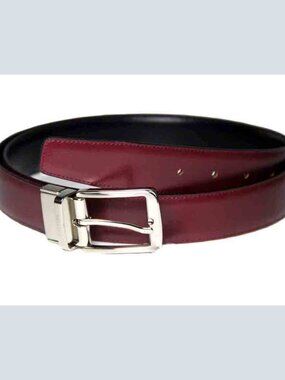 Miguel Bellido Spain Reversible Leather Dress Belt Oxblood Red to Black Size 42